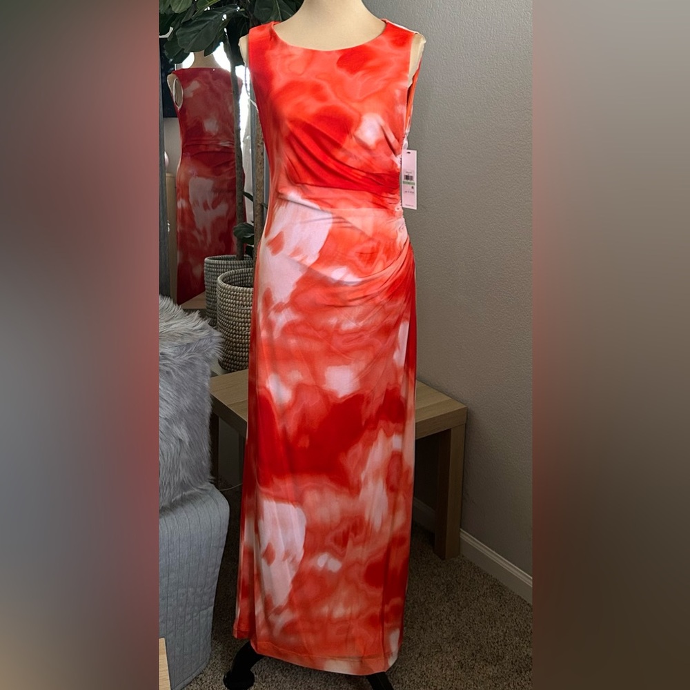 Calvin Klein Tie Die Midi Dress